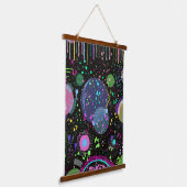 Hemelse Vieringen: Maximalistische Abstracte Kunst Hangend Wandkleed (Gebogen)