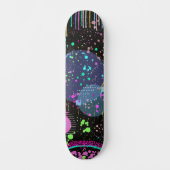 Hemelse Vieringen: Maximalistische Abstracte Kunst Persoonlijk Skateboard (Voorkant)