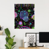 Hemelse Vieringen: Maximalistische Abstracte Kunst Poster (Thuiskantoor)