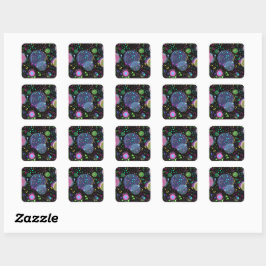 Hemelse Vieringen: Maximalistische Abstracte Kunst Vierkante Sticker