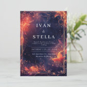 Hemelse Vlam bruiloft uitnodiging (Staand voorkant)