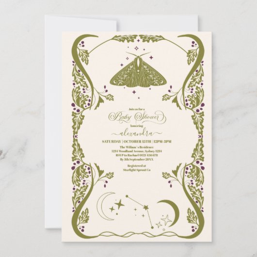  hemelse vlinder Baby shower Kaart (Voorkant)