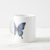 Hemelse Vlinder Mok Goud Blauw Lijn Kunst (Voorkant links)