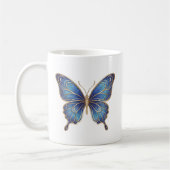 Hemelse Vlinder Mok Goud Blauw Lijn Kunst (Links)