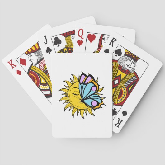 Hemelse Vlinder Zon  Pokerkaarten (Achterkant)