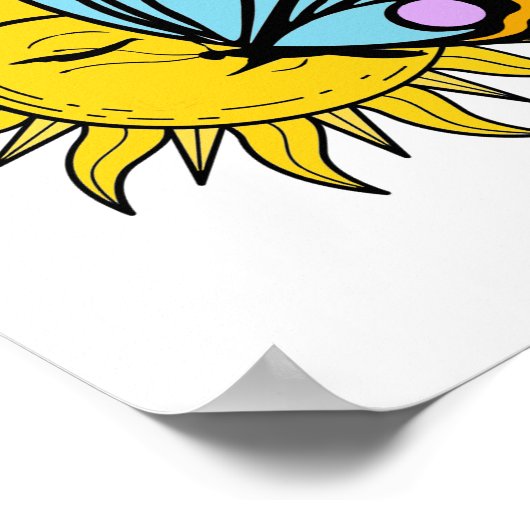 Hemelse Vlinder Zon  Poster (Hoek)