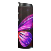 Hemelse vlinder zwarte achtergrond thermosbeker (Geroteerd rechts)