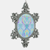 Hemelse Vlindergloed Tin Sneeuwvlok Ornament (Links)
