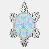 Hemelse Vlindergloed Tin Sneeuwvlok Ornament (Rechts)