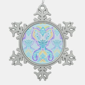 Hemelse Vlindergloed Tin Sneeuwvlok Ornament