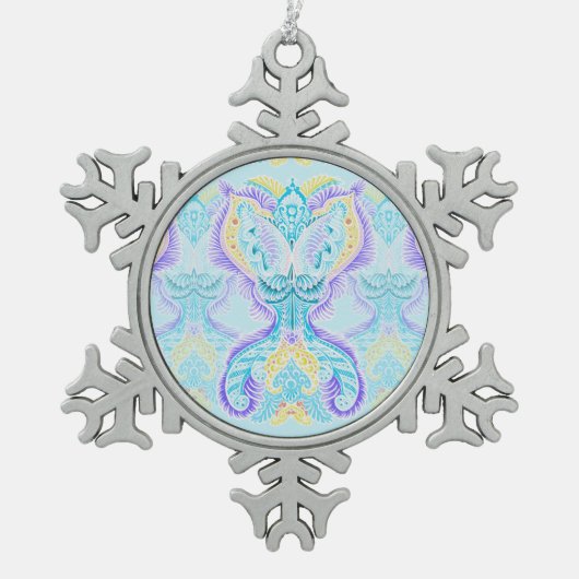 Hemelse Vlindergloed Tin Sneeuwvlok Ornament (Voorkant)