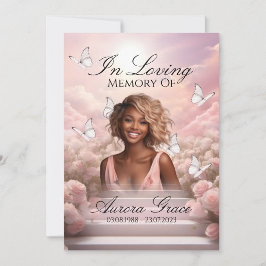 Hemelse Vlinders - HBM001 Memorial Kaart & Gedicht (Voorkant)