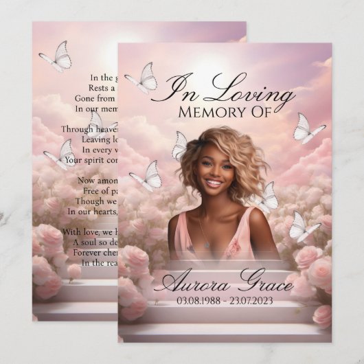 Hemelse Vlinders - HBM001 Memorial Kaart & Gedicht (Voorkant / Achterkant)