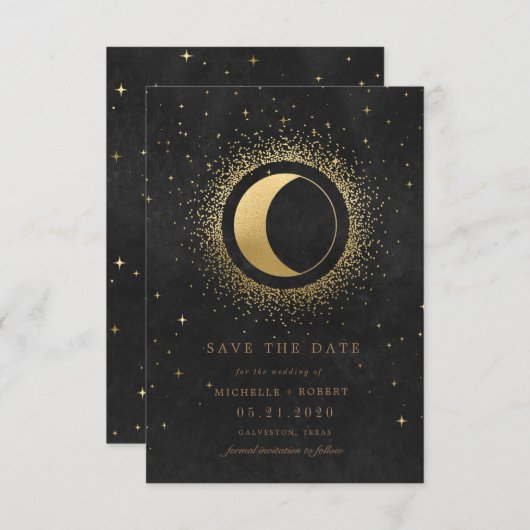 hemelse volle maan behalve de datum Uitnodiging (Voorkant / Achterkant)