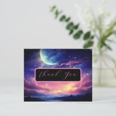 Hemelse Volle Maan Sterren Trouwen Dankjewel Kaart (Staand voorkant)