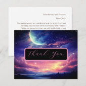 Hemelse Volle Maan Sterren Trouwen Dankjewel Kaart (Voorkant / Achterkant)