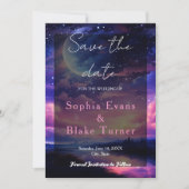 Hemelse Volle Maan Sterren Trouwen Save the Date Kaart (Voorkant)