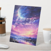 Hemelse Volle Maan Sterren Voorkeur Pedestal Sign Reclamebord Met Voetstuk (Insitu)