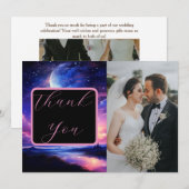 Hemelse Volle Maan Sterren Wolken Fotobruiloft Bedankkaart (Voorkant / Achterkant)