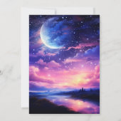 Hemelse Volle Maan Sterren Wolken Mystieke Huwelij Kaart (Achterkant)