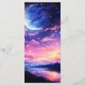 Hemelse Volle Maan Sterren Wolken Mystieke Huwelij Menu (Achterkant)