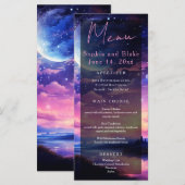 Hemelse Volle Maan Sterren Wolken Mystieke Huwelij Menu (Voorkant / Achterkant)