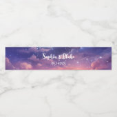 Hemelse Volle Maan Sterren Wolken Mystieke Huwelij Waterfles Etiket (Enkel label)