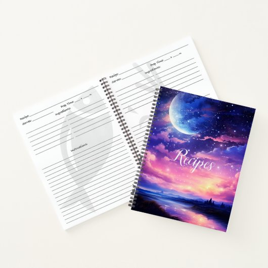 Hemelse Volle Maan Sterren Wolken Recept Boek (Binnen)