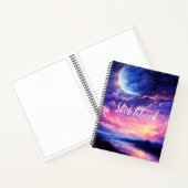 Hemelse Volle Maan Sterren Wolken Sketchbook Notitieboek (Binnen)