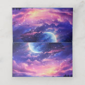 Hemelse Volle Maan Trouwen Gevouwen Plaats Kaart Plaatskaartje (Binnenkant ongevouwen)