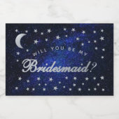 Hemelse vraag om bruidsmeisje te zijn sparkling wijnetiket (Enkel label)