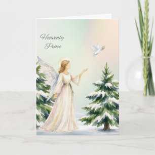 Hemelse Vrede Engel en Duif Kerstkaart Feestdagen Kaart