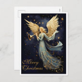 Hemelse Vreugde in Blue Angel Kerstmis Feestdagenkaart (Voorkant / Achterkant)