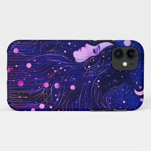 Hemelse Vrouw Godin Moon Stars Sky Case-Mate iPhone Case (Achterkant (horizontaal))