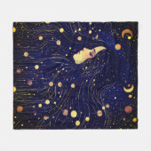 Hemelse Vrouw Godin Moon Stars Sky Fleece Deken (Voorkant (Horizontaal))