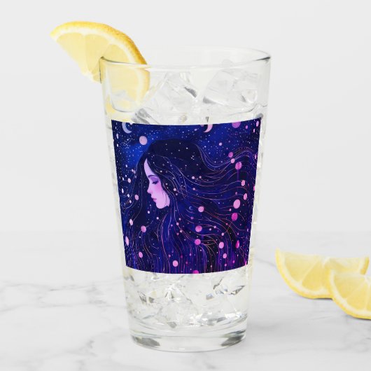 Hemelse Vrouw Himmelse Godin Maan Sterren Glas (Voorkant ijs)