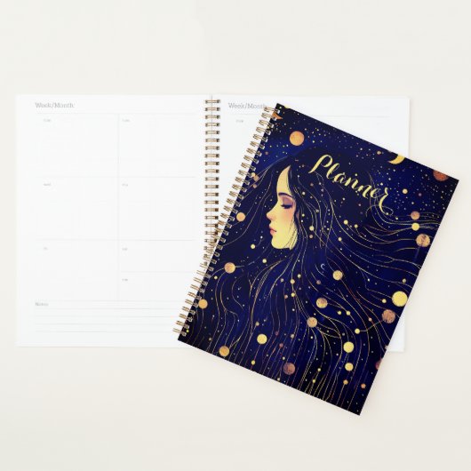 Hemelse Vrouw Himmelse Godin Maan Sterren Planner (Display)