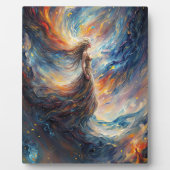 Hemelse vrouw in vurige kosmos kunst fotoplaat (Voorkant)