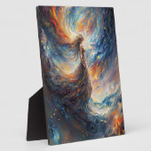 Hemelse vrouw in vurige kosmos kunst fotoplaat (Zijkant)
