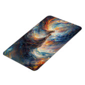 Hemelse vrouw in vurige kosmos kunst magneet (Linkerzijde)