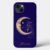 Hemelse vrouw maan & sterren, boho, elegant goud Case-Mate iPhone case (Achterkant)