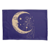 Hemelse vrouw maan & sterren, boho, elegant goud kussensloop (Voorkant-Links)