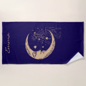 Hemelse vrouw maan & sterren, boho, elegant goud strandlaken (Voorkant)