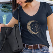 Hemelse vrouw maan & sterren, boho, elegant goud t-shirt