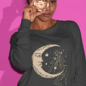 Hemelse vrouw maan & sterren, boho, elegant goud trui
