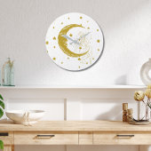 Hemelse vrouw, maan sterren, boho, elegante astron grote klok