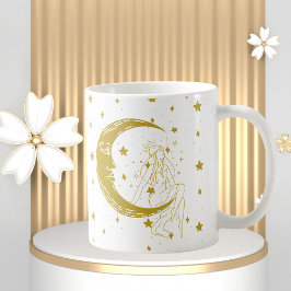 Hemelse vrouw, maan sterren, boho, elegante astron koffiemok