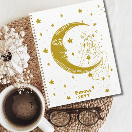 Hemelse vrouw, maan sterren, boho, elegante astron planner