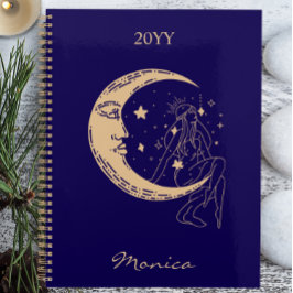 Hemelse vrouw maan & sterren, boho, elegante goud  planner