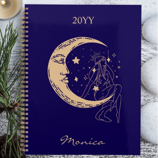 Hemelse vrouw maan & sterren, boho, elegante goud planner